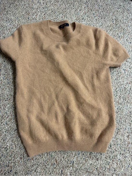 Quince Sweaters - Quince Women's Crewneck Short-Sleeve Sweater in Camel